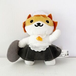 Banpresto Neko Atsume Peaches Maid Plush Orange White Calico Cat 2016